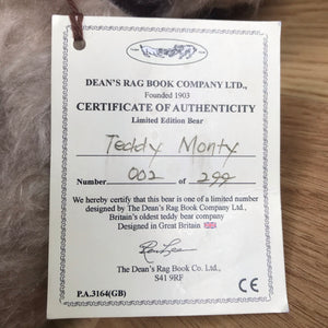 TEDDY MONTY / DEAN'S MOHAIR LIMITED BEAR